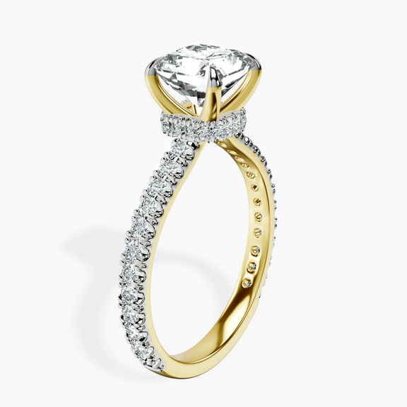 14kt Yellow Gold Chrissy Teigen Secret Halo Lab Diamond Ring standing product image one
