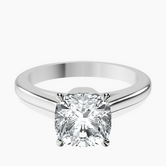 Platinum Siran Secret Halo Lab Diamond Ring front image