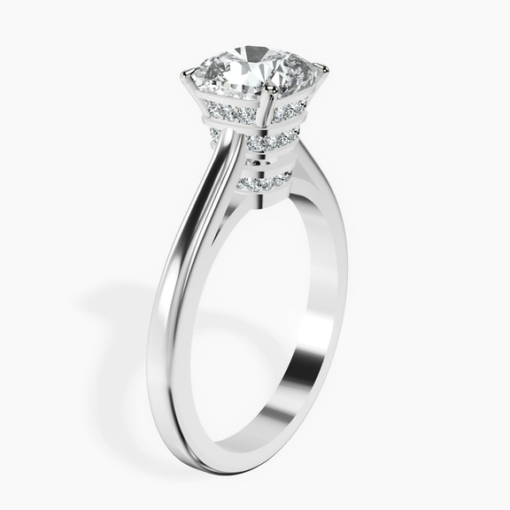 Platinum Siran Secret Halo Lab Diamond Ring standing product image one