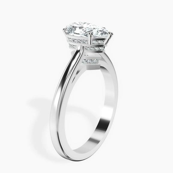 14kt White Gold Siran Secret Halo Lab Diamond Ring standing product image one