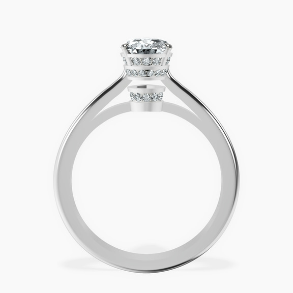 14kt White Gold Siran Secret Halo Lab Diamond Ring side right image one