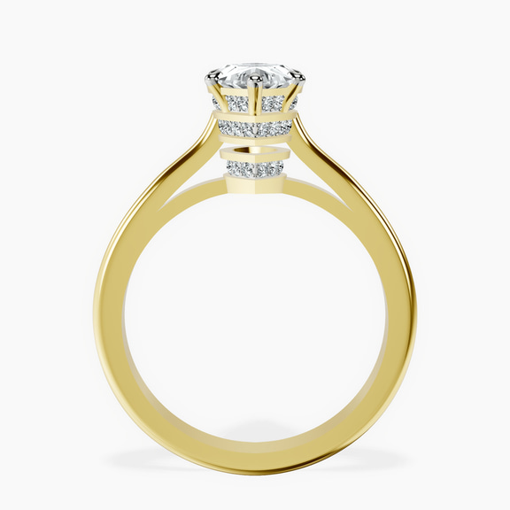 14kt Yellow Gold Siran Secret Halo Lab Diamond Ring side right image one