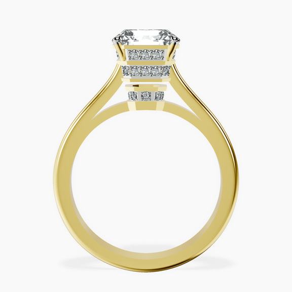 14kt Yellow Gold Siran Secret Halo Lab Diamond Ring side right image one