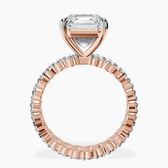 18kt Rose Gold Celeste Side Oval Lab Diamond Eternity Ring side right image one