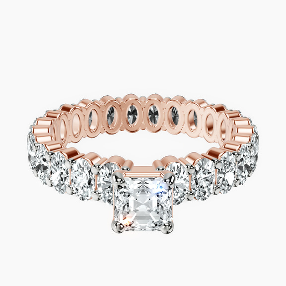 10kt Rose Gold Celeste Side Oval Lab Diamond Eternity Ring front image