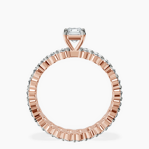 10kt Rose Gold Celeste Side Oval Lab Diamond Eternity Ring side right image one