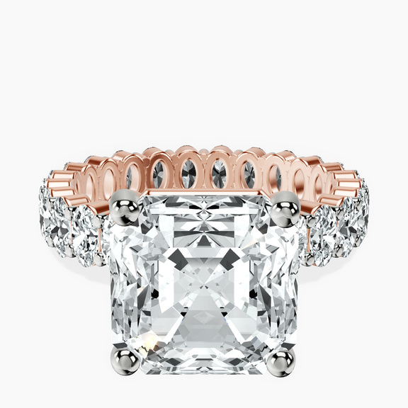 18kt Rose Gold Celeste Side Oval Lab Diamond Eternity Ring front image
