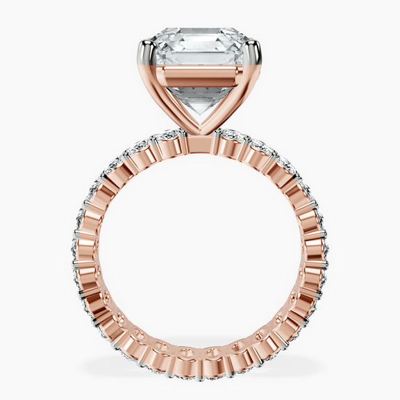 18kt Rose Gold Celeste Side Oval Lab Diamond Eternity Ring side right image one