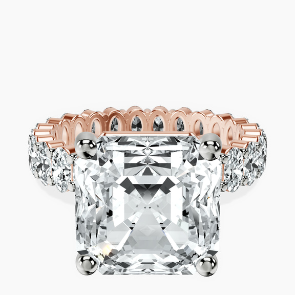 14kt Rose Gold Celeste Side Oval Lab Diamond Eternity Ring front image