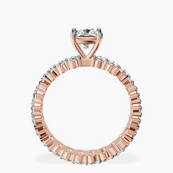 10kt Rose Gold Celeste Side Oval Lab Diamond Eternity Ring side right image one