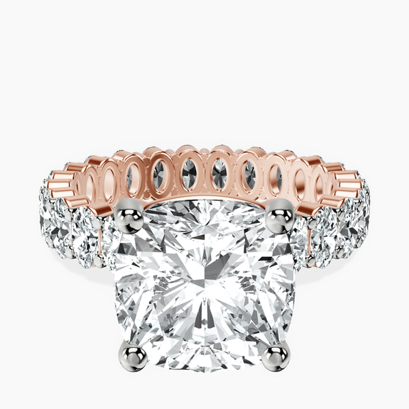10kt Rose Gold Celeste Side Oval Lab Diamond Eternity Ring front image