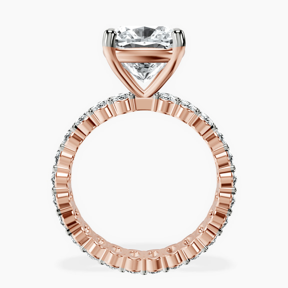 10kt Rose Gold Celeste Side Oval Lab Diamond Eternity Ring side right image one