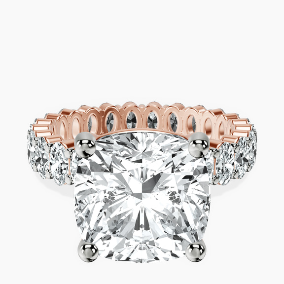 18kt Rose Gold Celeste Side Oval Lab Diamond Eternity Ring front image