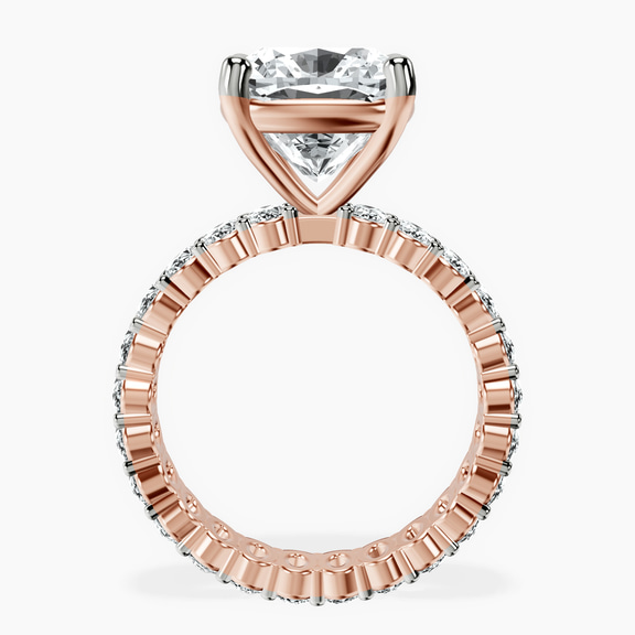18kt Rose Gold Celeste Side Oval Lab Diamond Eternity Ring side right image one