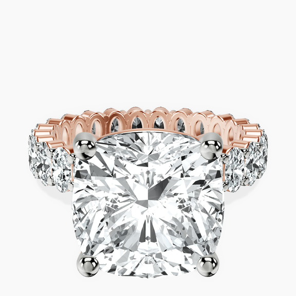 14kt Rose Gold Celeste Side Oval Lab Diamond Eternity Ring front image