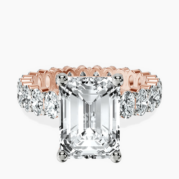 14kt Rose Gold Celeste Side Oval Lab Diamond Eternity Ring front image