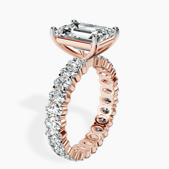 14kt Rose Gold Celeste Side Oval Lab Diamond Eternity Ring standing product image one