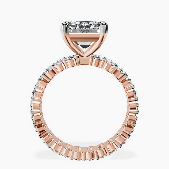 10kt Rose Gold Celeste Side Oval Lab Diamond Eternity Ring side right image one