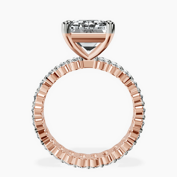 14kt Rose Gold Celeste Side Oval Lab Diamond Eternity Ring side right image one