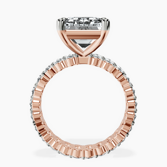 10kt Rose Gold Celeste Side Oval Lab Diamond Eternity Ring side right image one