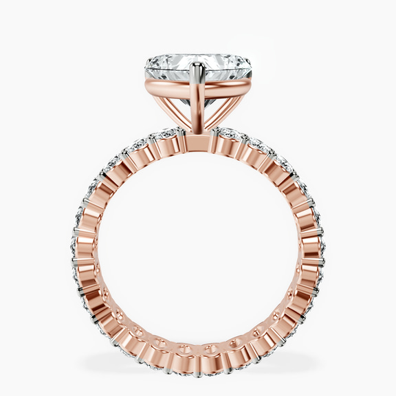 14kt Rose Gold Celeste Side Oval Lab Diamond Eternity Ring side right image one