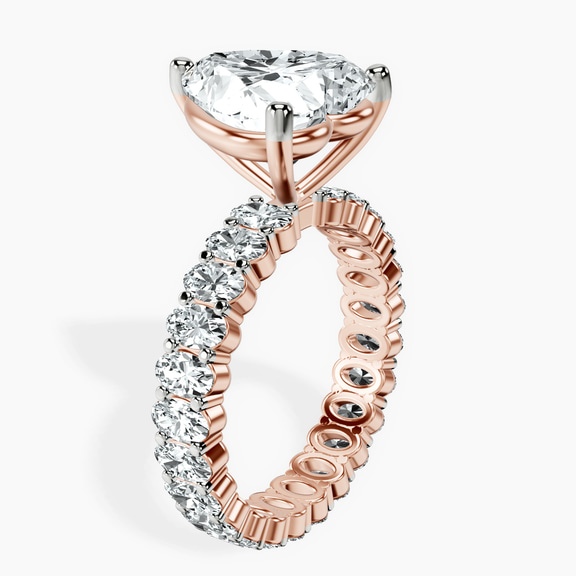 18kt Rose Gold Celeste Side Oval Lab Diamond Eternity Ring standing product image one