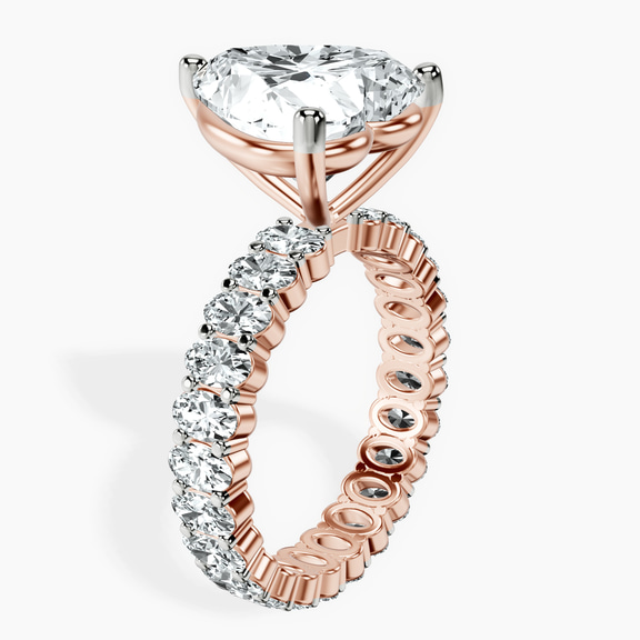 18kt Rose Gold Celeste Side Oval Lab Diamond Eternity Ring standing product image one