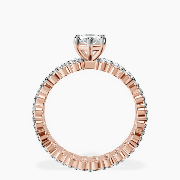 10kt Rose Gold Celeste Side Oval Lab Diamond Eternity Ring side right image one