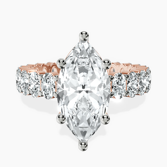 14kt Rose Gold Celeste Side Oval Lab Diamond Eternity Ring front image