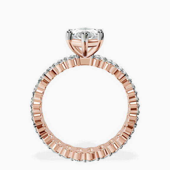14kt Rose Gold Celeste Side Oval Lab Diamond Eternity Ring side right image one