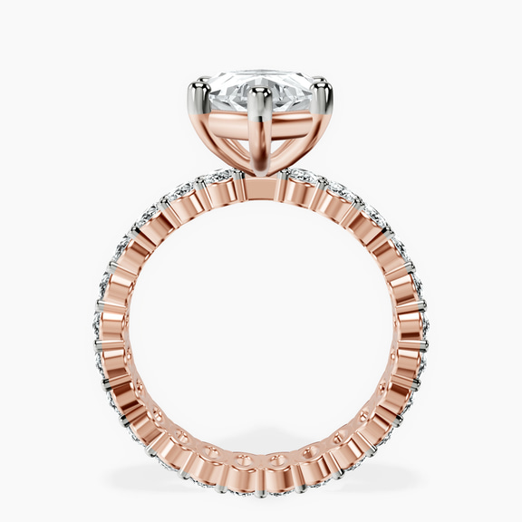 14kt Rose Gold Celeste Side Oval Lab Diamond Eternity Ring side right image one