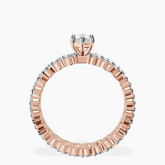 18kt Rose Gold Celeste Side Oval Lab Diamond Eternity Ring side right image one