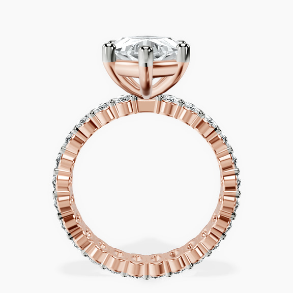 10kt Rose Gold Celeste Side Oval Lab Diamond Eternity Ring side right image one