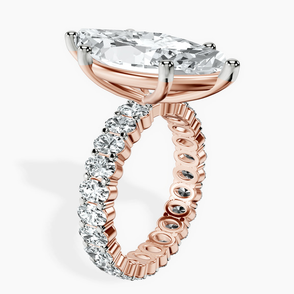 14kt Rose Gold Celeste Side Oval Lab Diamond Eternity Ring standing product image one