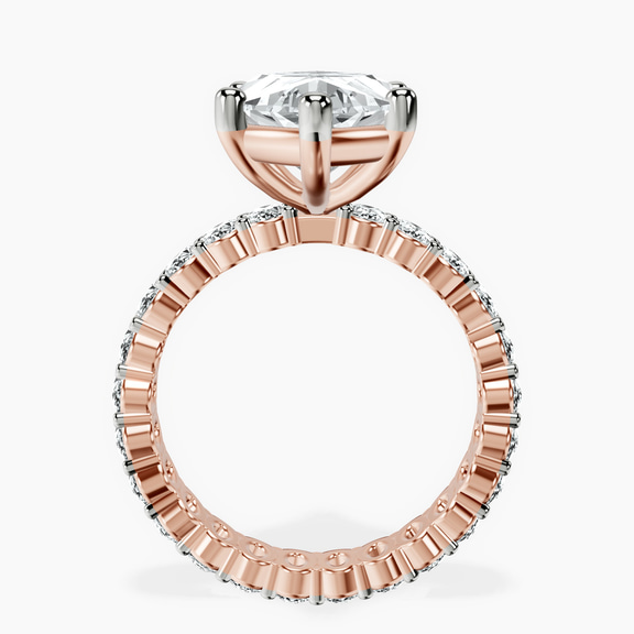 14kt Rose Gold Celeste Side Oval Lab Diamond Eternity Ring side right image one