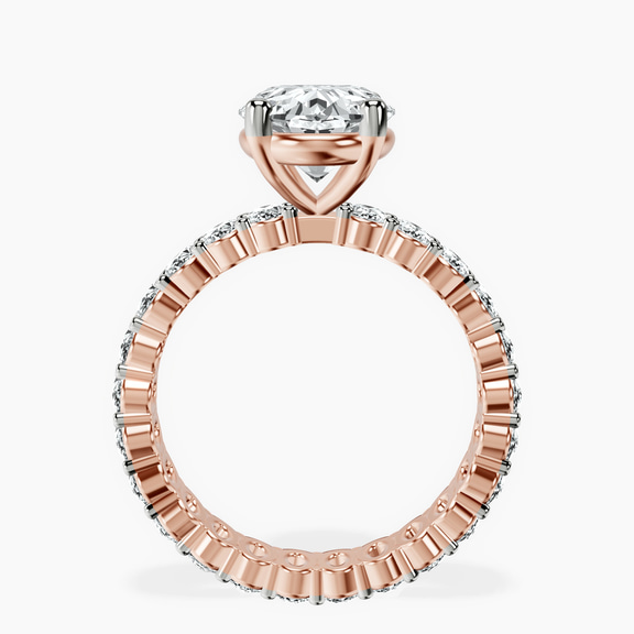 18kt Rose Gold Celeste Side Oval Lab Diamond Eternity Ring side right image one