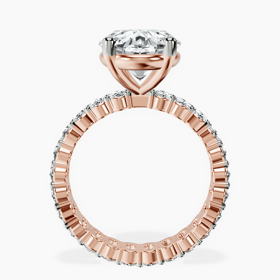 10kt Rose Gold Celeste Side Oval Lab Diamond Eternity Ring side right image one