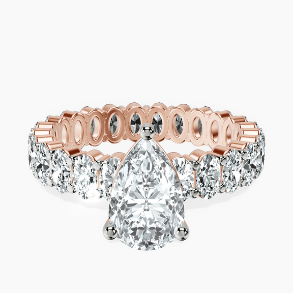 18kt Rose Gold Celeste Side Oval Lab Diamond Eternity Ring front image