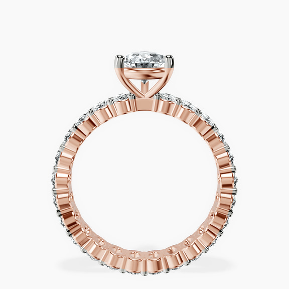 18kt Rose Gold Celeste Side Oval Lab Diamond Eternity Ring side right image one