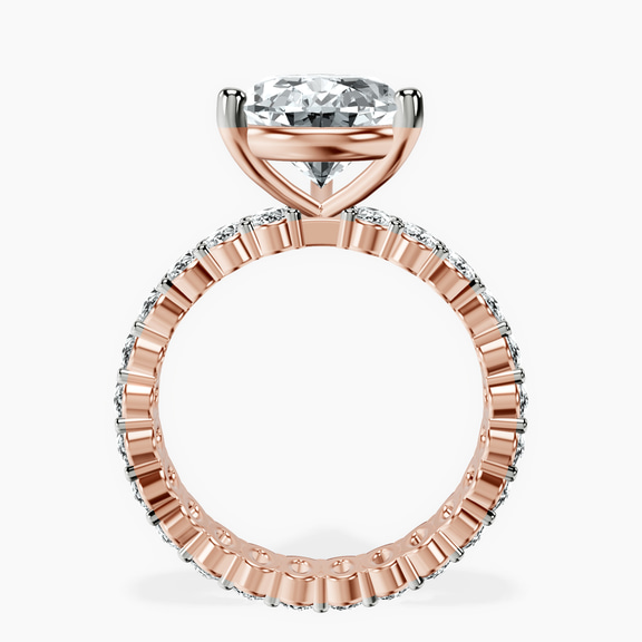 18kt Rose Gold Celeste Side Oval Lab Diamond Eternity Ring side right image one