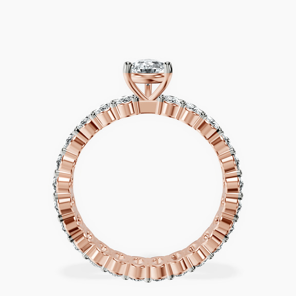 10kt Rose Gold Celeste Side Oval Lab Diamond Eternity Ring side right image one