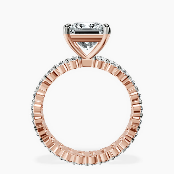 14kt Rose Gold Celeste Side Oval Lab Diamond Eternity Ring side right image one