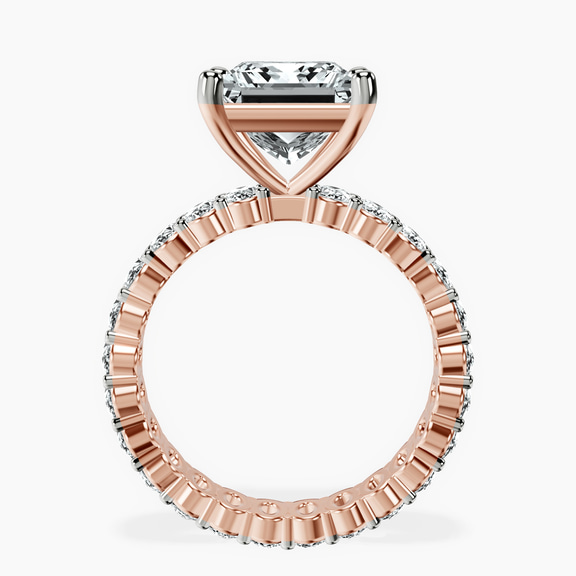10kt Rose Gold Celeste Side Oval Lab Diamond Eternity Ring side right image one