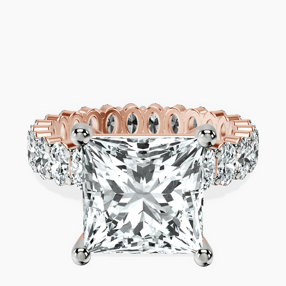 10kt Rose Gold Celeste Side Oval Lab Diamond Eternity Ring front image
