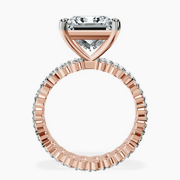 10kt Rose Gold Celeste Side Oval Lab Diamond Eternity Ring side right image one
