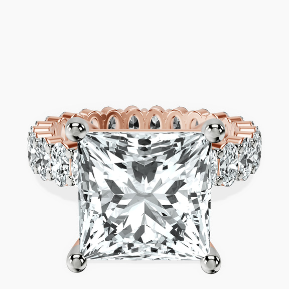 10kt Rose Gold Celeste Side Oval Lab Diamond Eternity Ring front image