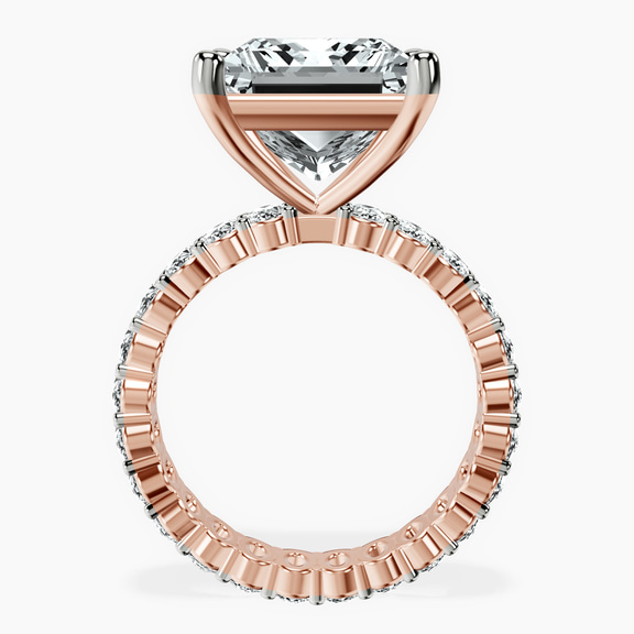 10kt Rose Gold Celeste Side Oval Lab Diamond Eternity Ring side right image one