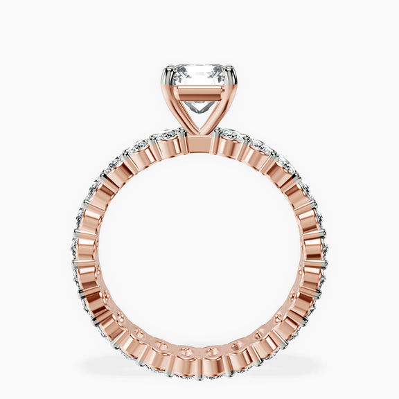18kt Rose Gold Celeste Side Oval Lab Diamond Eternity Ring side right image one
