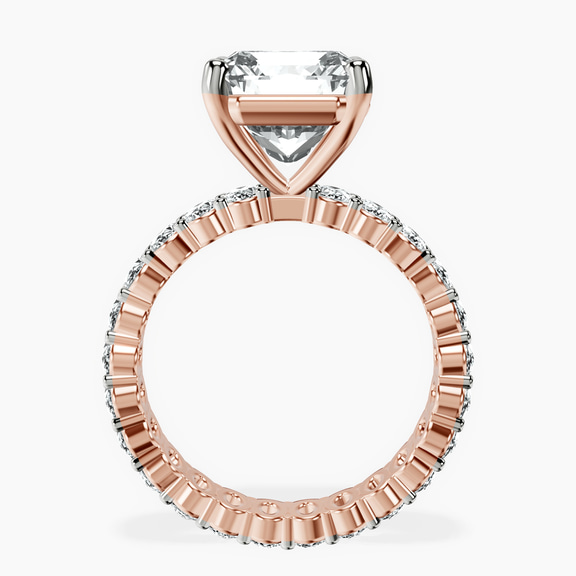 18kt Rose Gold Celeste Side Oval Lab Diamond Eternity Ring side right image one