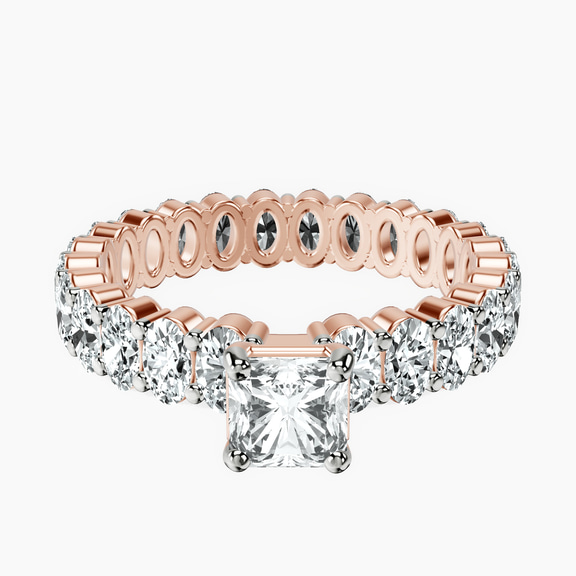 14kt Rose Gold Celeste Side Oval Lab Diamond Eternity Ring front image